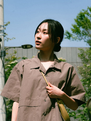City Summer Light Half Shirts (Brown)
