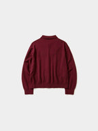 Daily Wool Collar Cardigan (Red)