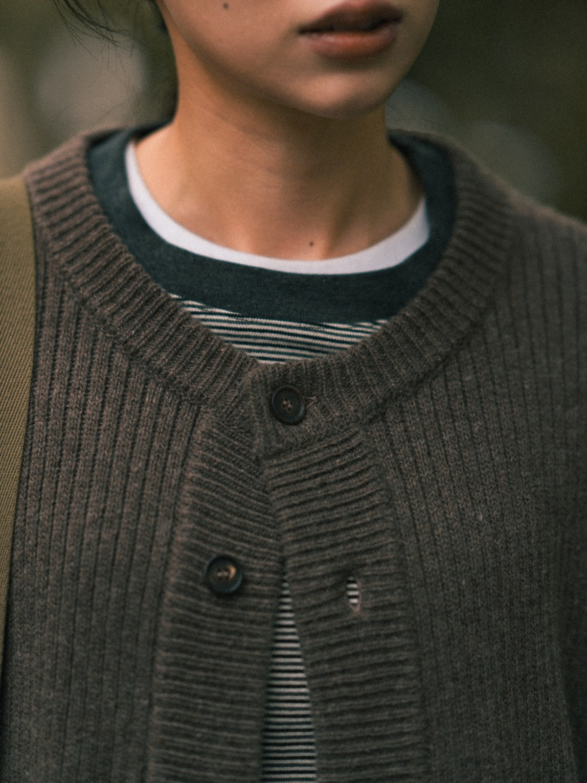 Daily Fine Wool Cardigan (Charcoal)