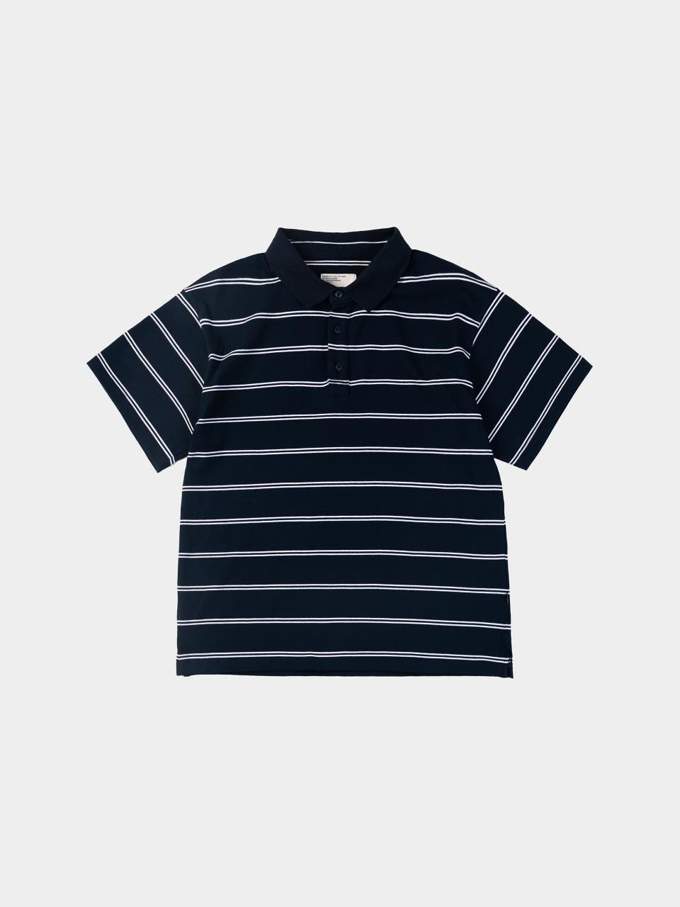 Oversized Stripe Polo Shirts (Navy)