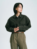 Classic Check Western Shirts (Olive Green)