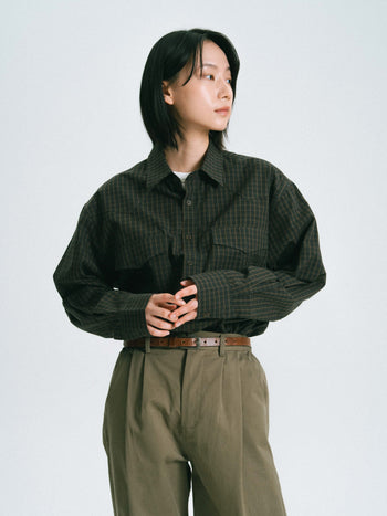 Classic Check Western Shirts (Olive Green)