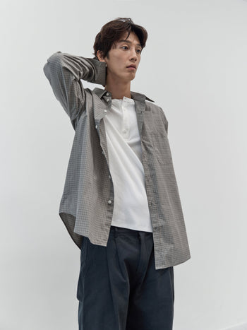 Henley Neck Long Sleeve T-Shirt (White)