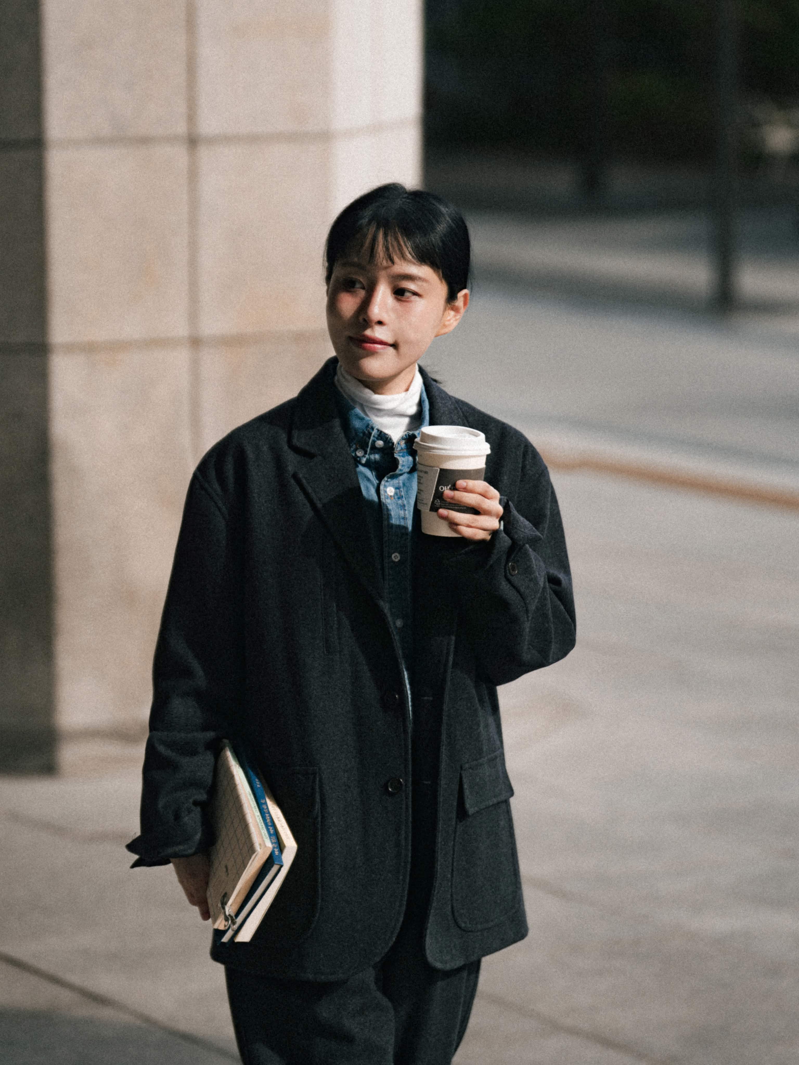 City Wool Half Coat (Charcoal) | Havehad