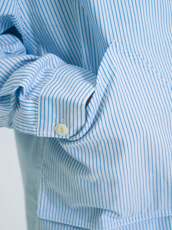 Field Pocket Shirt Jacket (Stripe Blue)