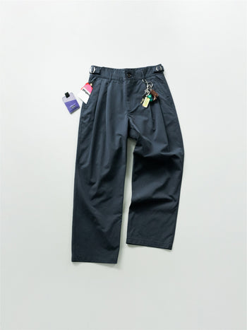 (W)Office Belted Pin-tuck Pants (Blue Gray)