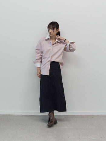 Herringbone Twill Fatigue Skirt (Black)