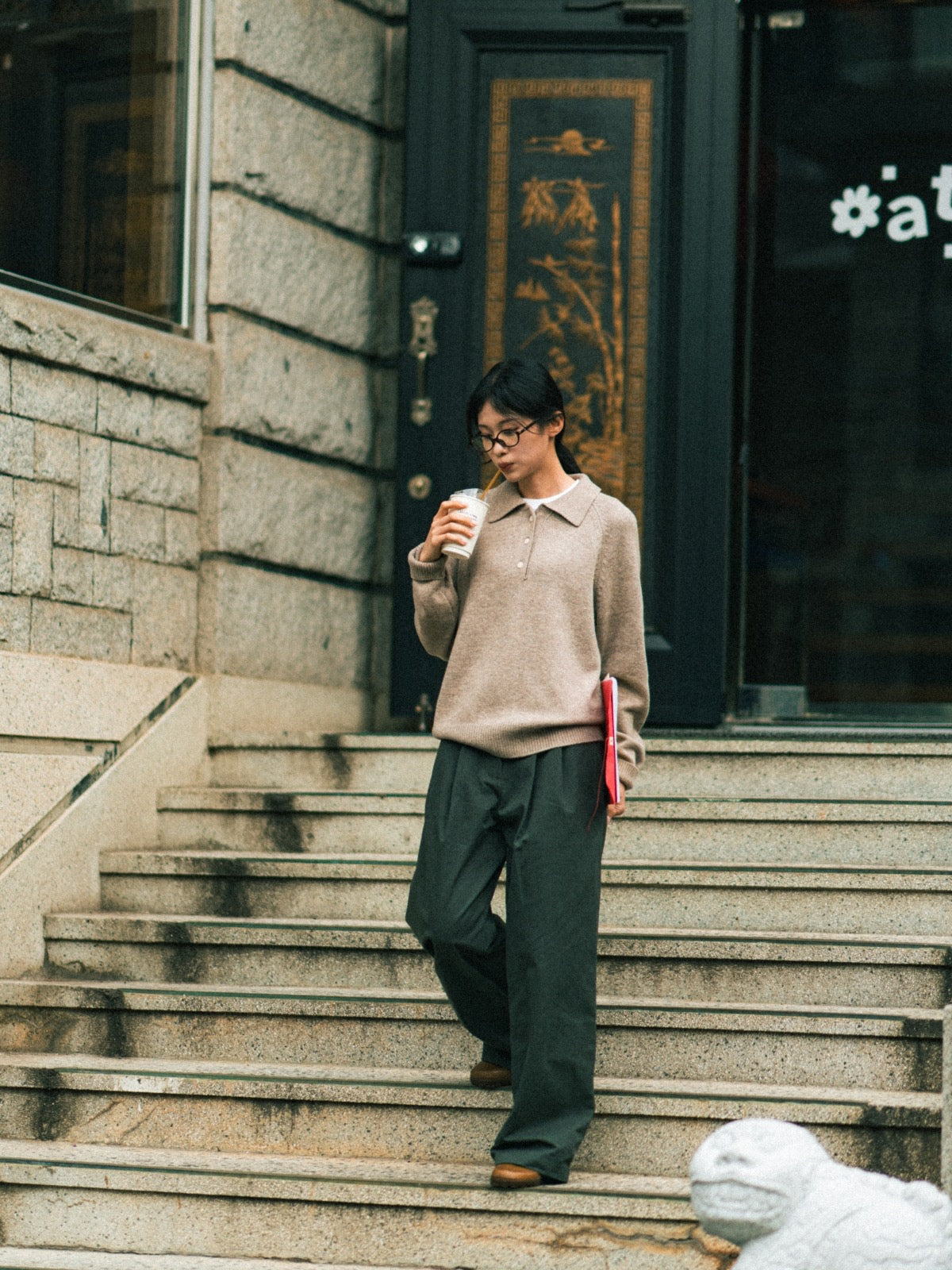 トップス havehad Yak Wool Collar Knit (Charcoal) Yak Wool Collar Knit (Navy) | Havehad