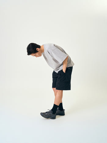 Relaxed Half String Tee (Melange Gray)