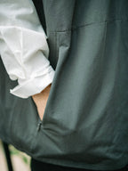 Hidden Type Half Sleeve Shirts (Navy)
