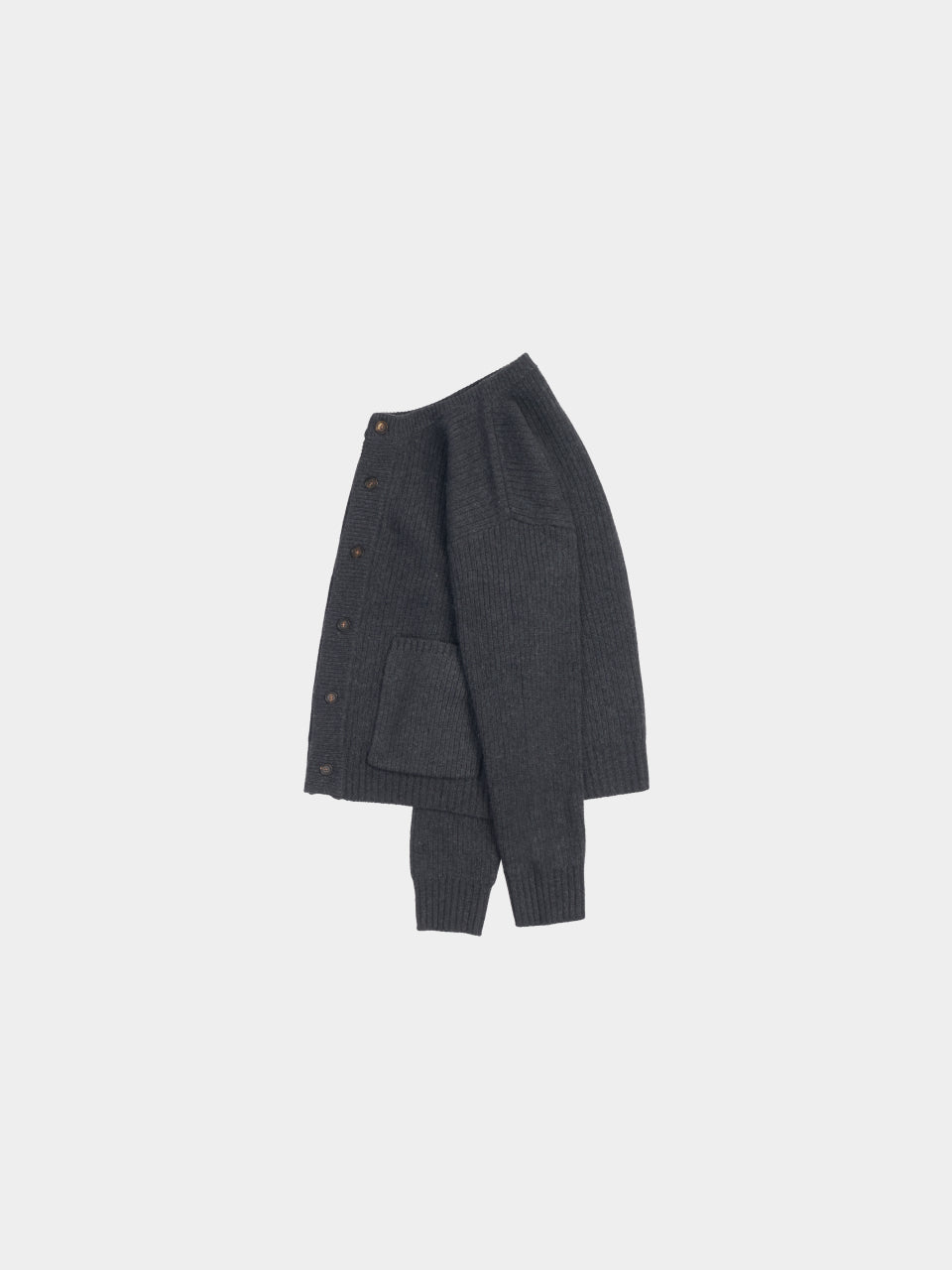 Daily Fine Wool Cardigan (Charcoal)