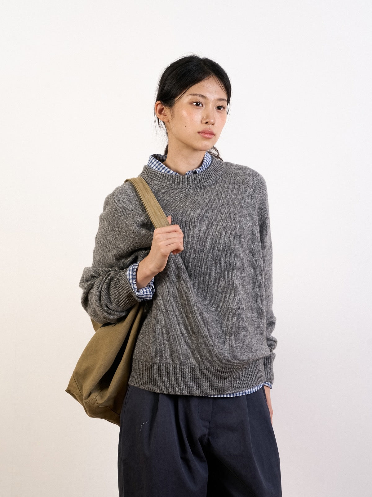havehad Yak Wool Collar Knit XL チャコールグレー MUSINSA公式 | Havehad ヤクウールカラーニット (3カラー)