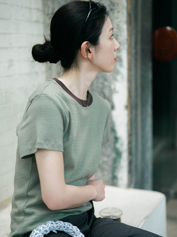 Classic Stripe Tee (Charcoal)