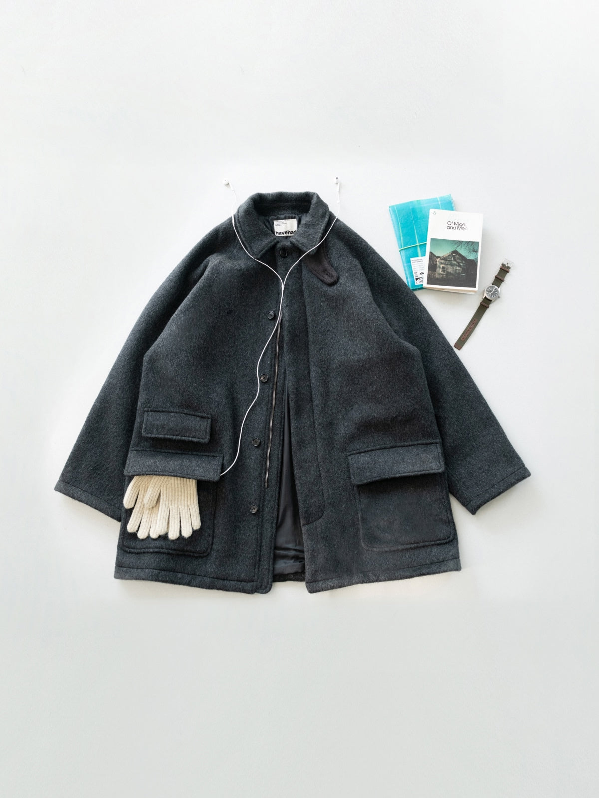 City Wool Half Coat (Charcoal) | Havehad