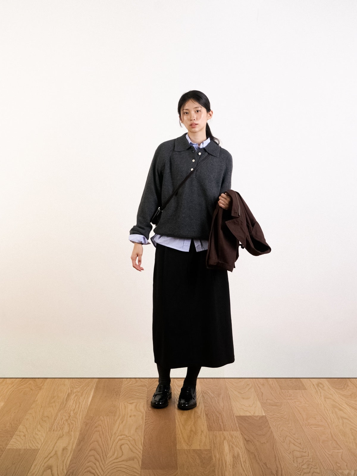 Yak Wool Collar Knit (Navy)