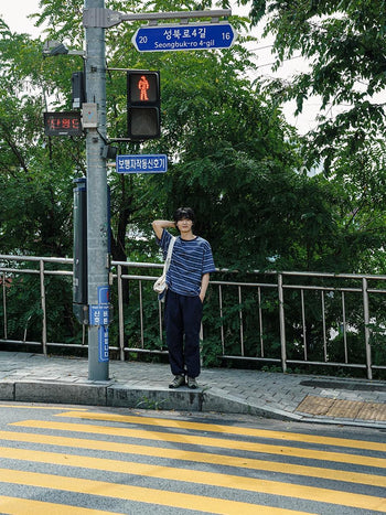 Light Cargo String Pants (Navy)
