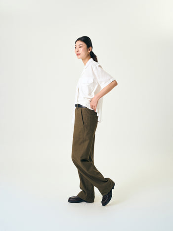 Double Pocket Slub Shirts (White)