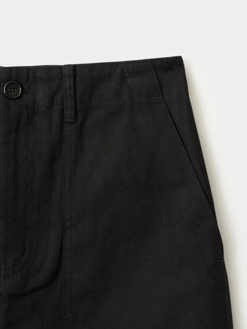 Herringbone Twill Fatigue Skirt (Black)