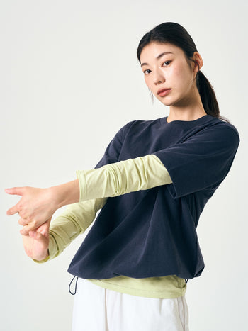 Relaxed Half String Tee (Navy)