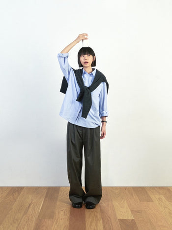 (W)Office Belted Pin-tuck Pants - Khaki | W0 (S)