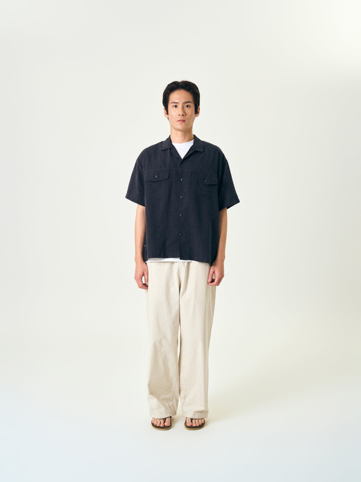 Double Pocket Slub Shirts (Navy)