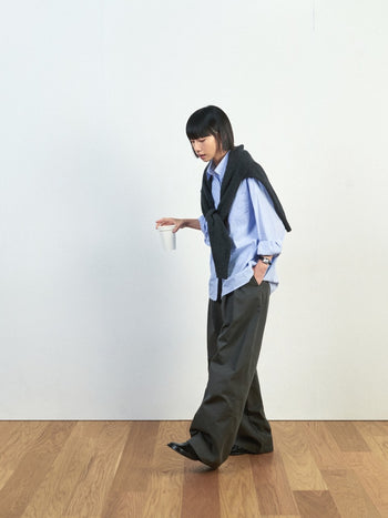 (W)Breeze Stripe Shirts (Light Blue)