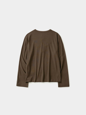 Henley Neck Long Sleeve T-Shirt (Brown)