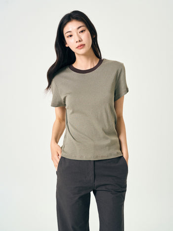 Classic Stripe Tee (Brown)