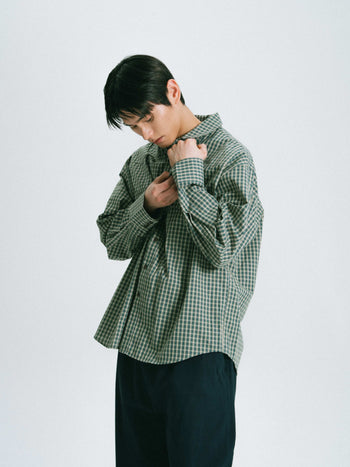 Classic Check Western Shirts (Olive Green)