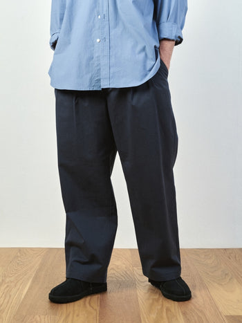 Office Belted Pin-tuck Pants (Blue Gray)