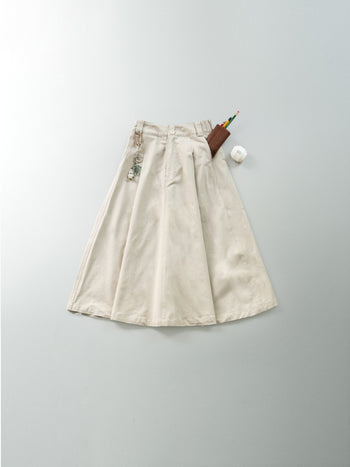 (W)Relaxed Flare Chino Skirt (Ecru)