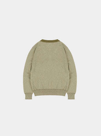(W)Pin-Stripe V-neck Knit (Olive)