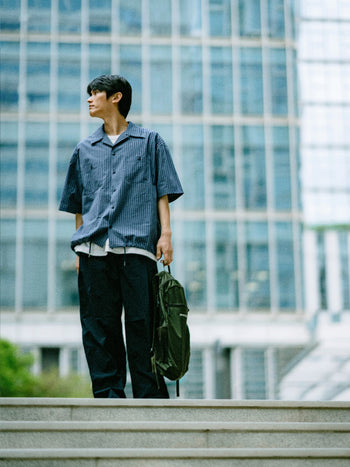Open Collar Check Shirts (Beige)