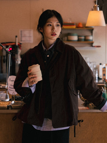 Washed Pocket Utility Jacket (Brown)