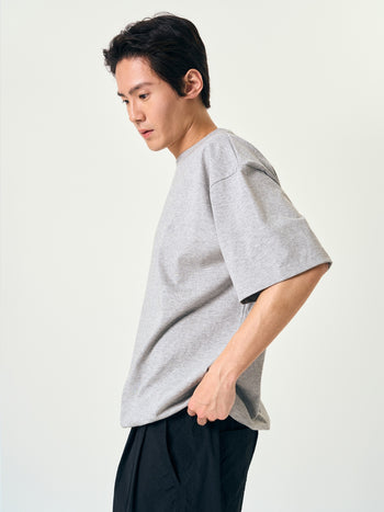 Relaxed Half String Tee (Melange Gray)