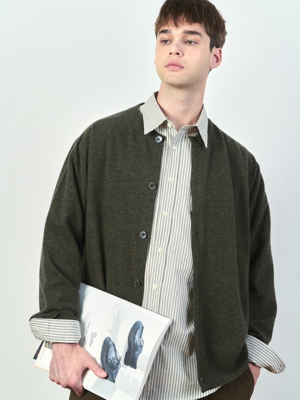 Light Wholegarments Cardigan (Charcoal)
