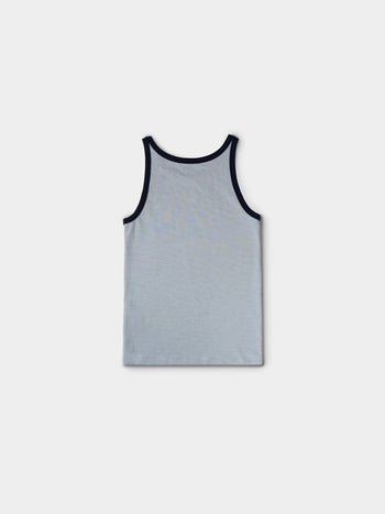 U-neck Sleeveless Top (Stripe Blue)