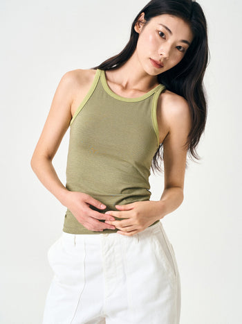 U-neck Sleeveless Top (Navy)