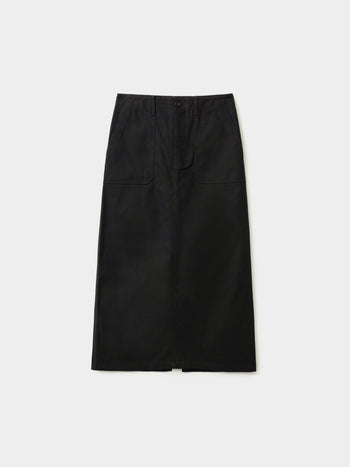 Herringbone Twill Fatigue Skirt (Black)