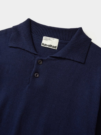 Airy Cotton Collar Knit (Navy)