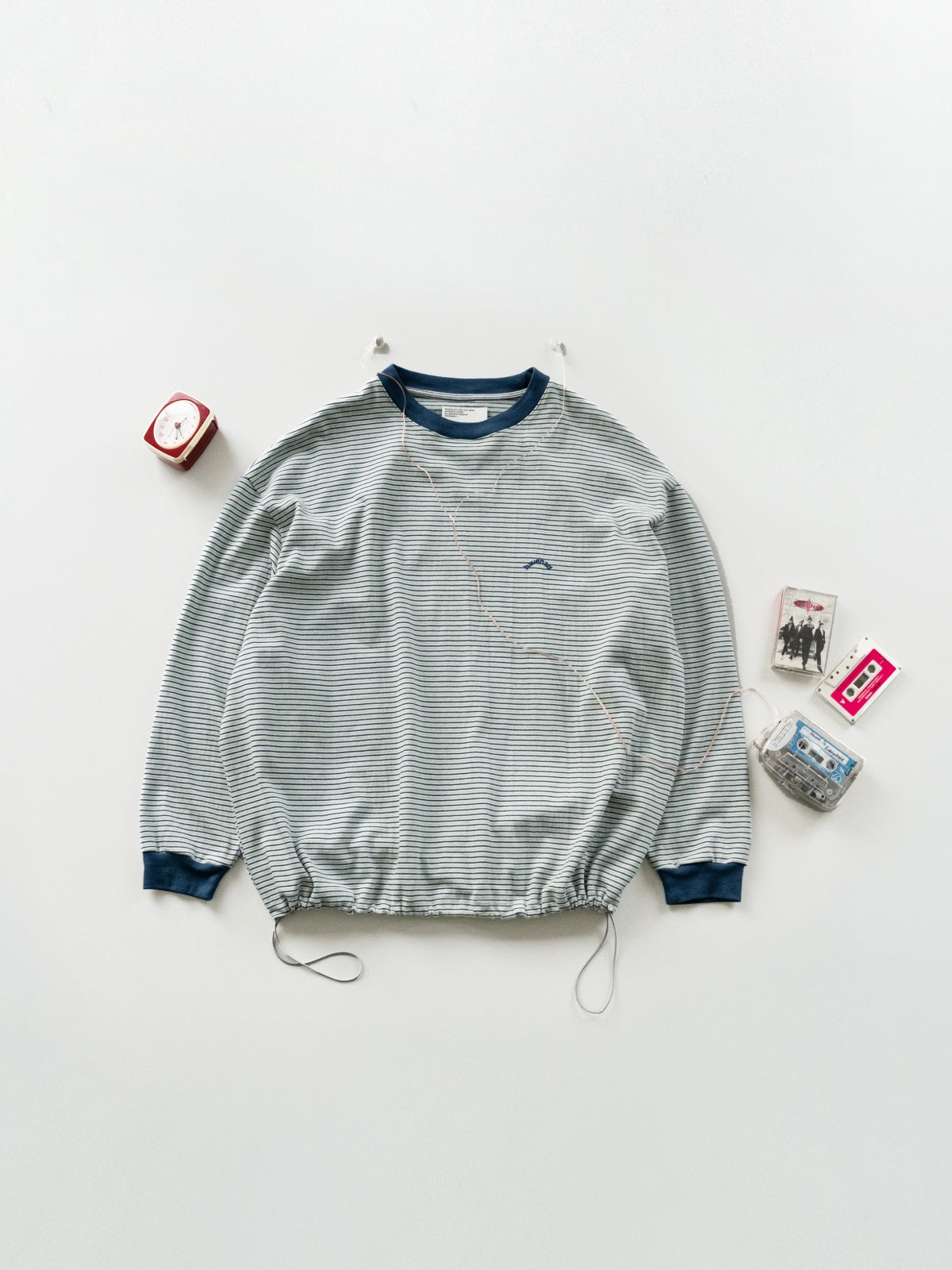 Double Stripe String Tee (Blue Green)