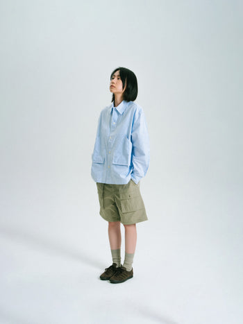 Field Pocket Shirt Jacket (Stripe White)