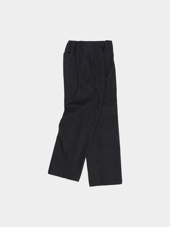City Wool Pin-tuck Trouser (Charcoal)