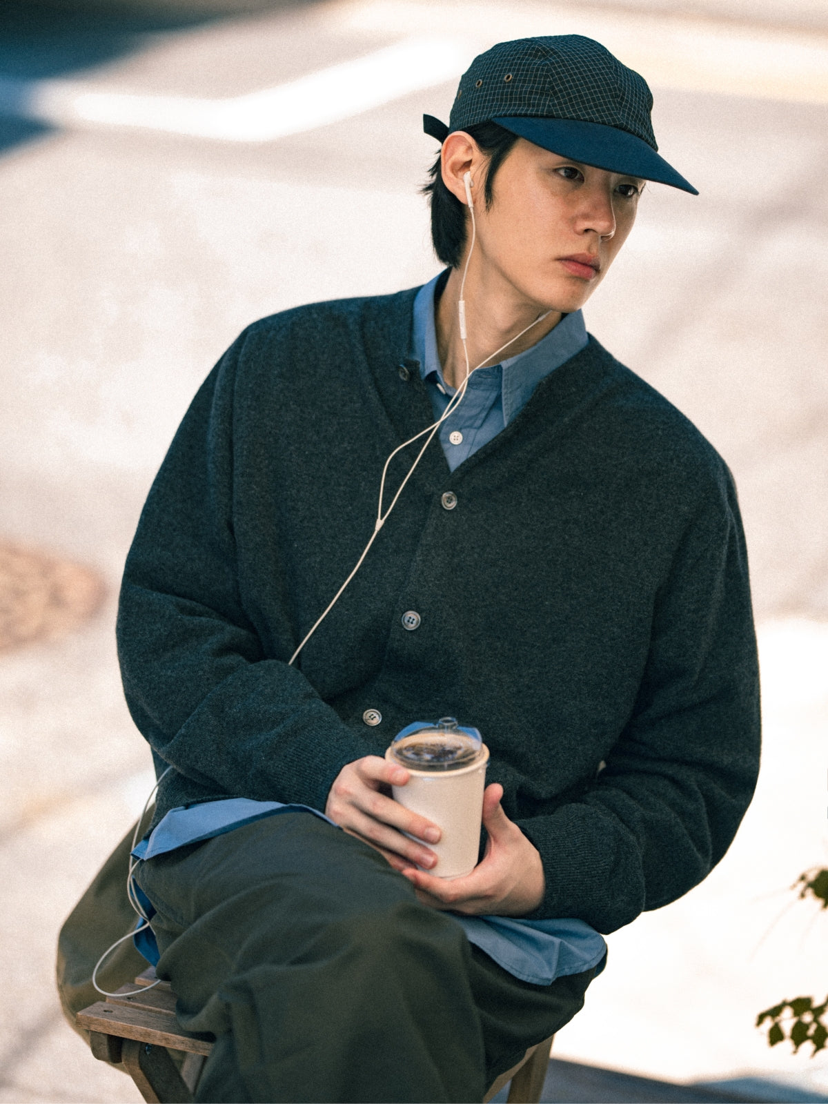 Classic Check Longbill Cap (Navy)