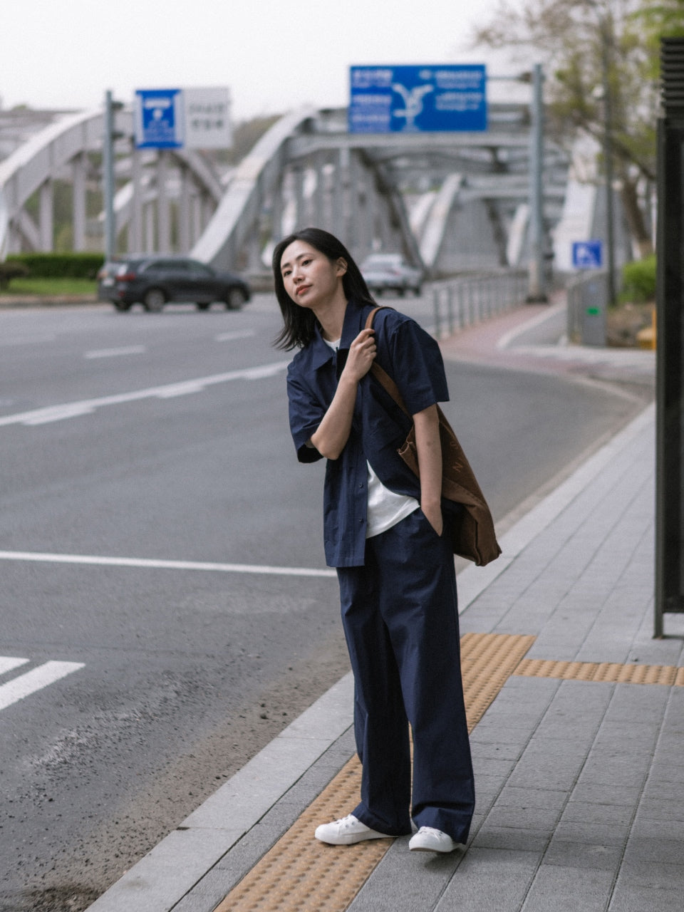 City Summer Light Half Shirts (Navy)