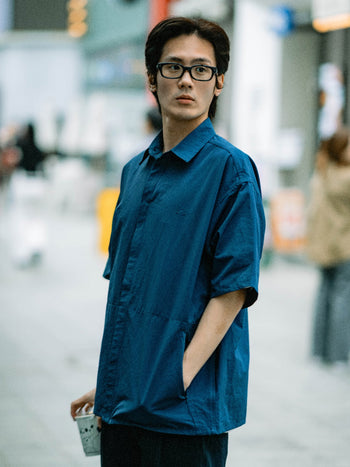 Hidden Type Half Sleeve Shirts (Charcoal)