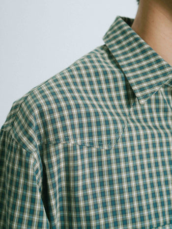 Classic Check Western Shirts (Olive Green)