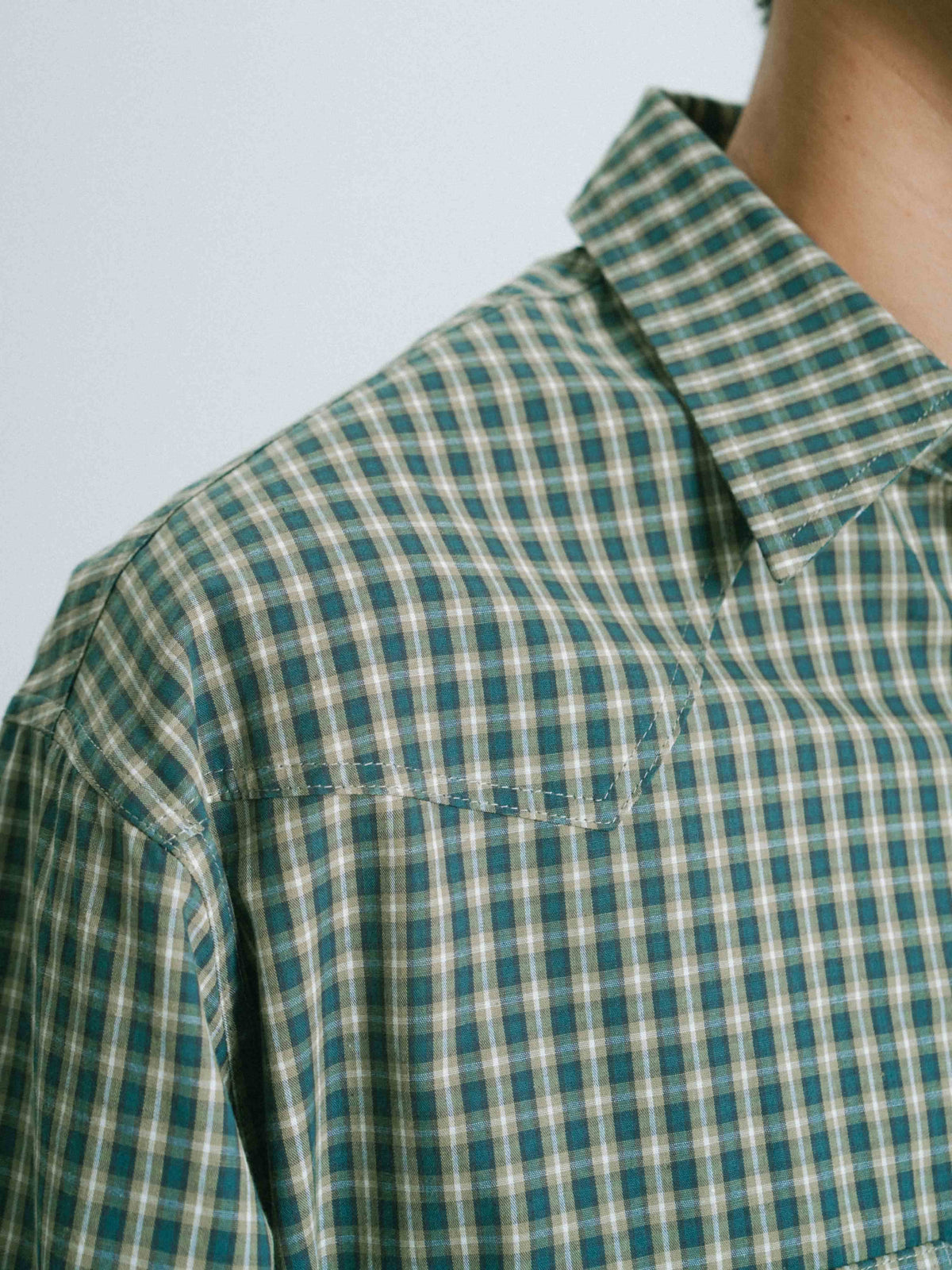 Classic Check Western Shirts (Olive Green)