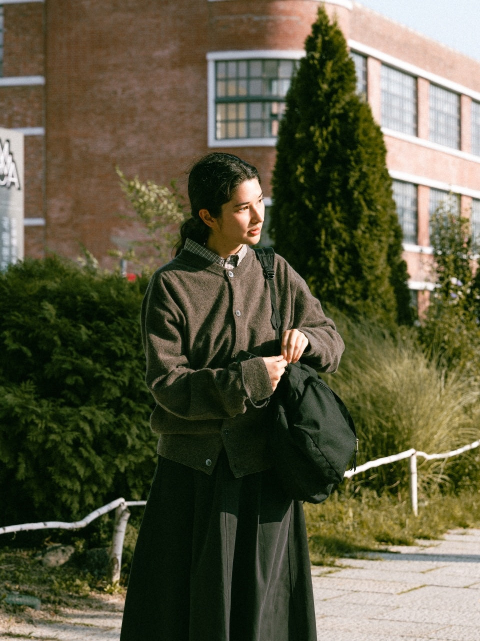 Light Wholegarments Cardigan (Charcoal)