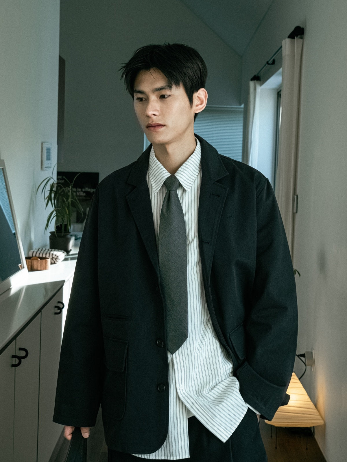 Everyday Pocket Stripe Shirts (White)